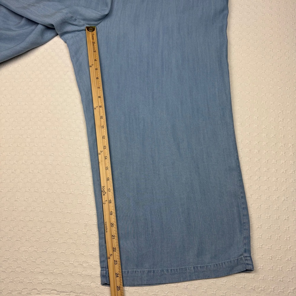J. Jill Denim Tencel Lyocell Wide Leg Crop Pants Aruba Wash Women 2X Blue Chic - Picture 7 of 11